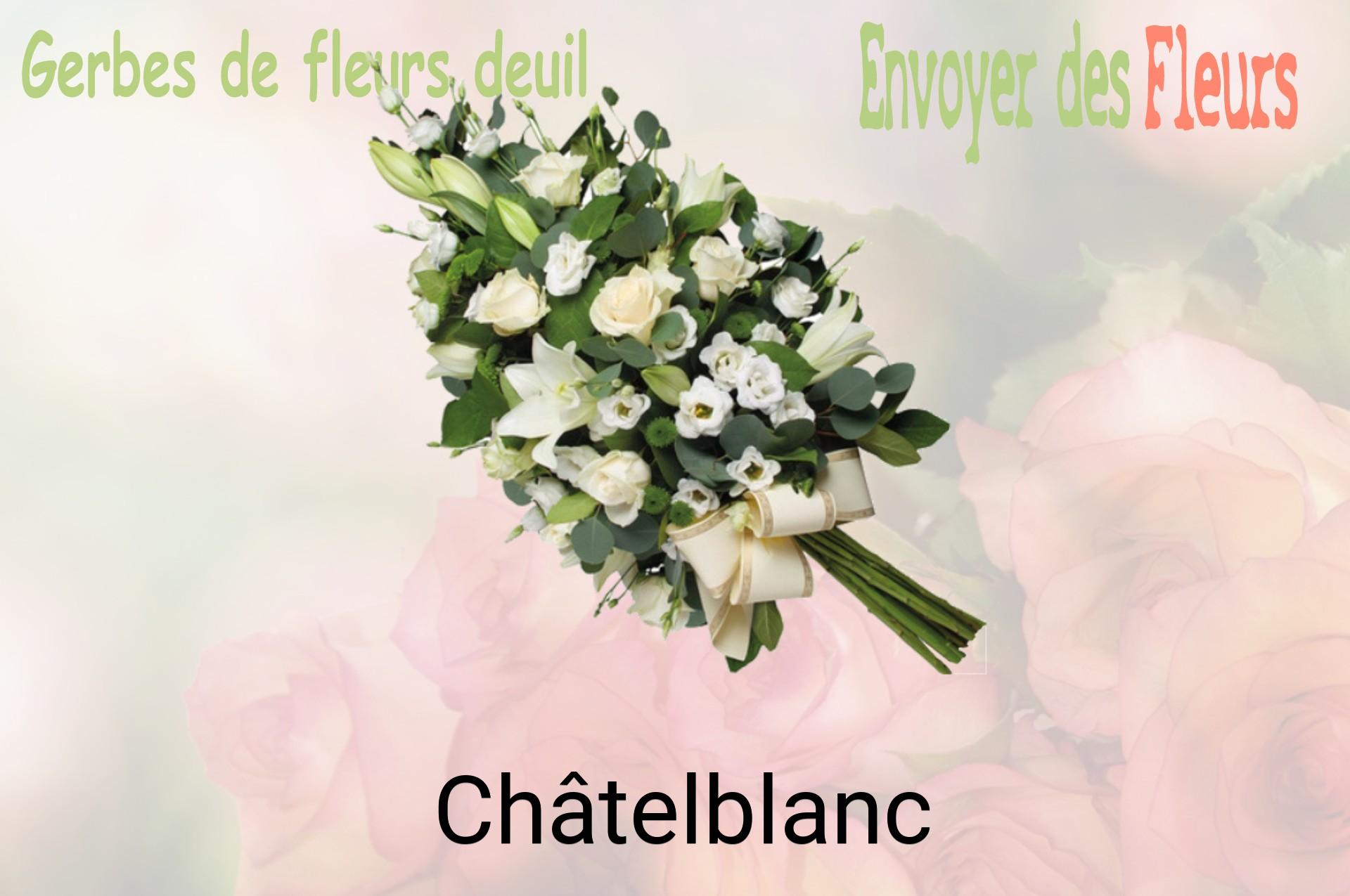 Gerbe de fleurs de deuil livrée à Châtelblanc